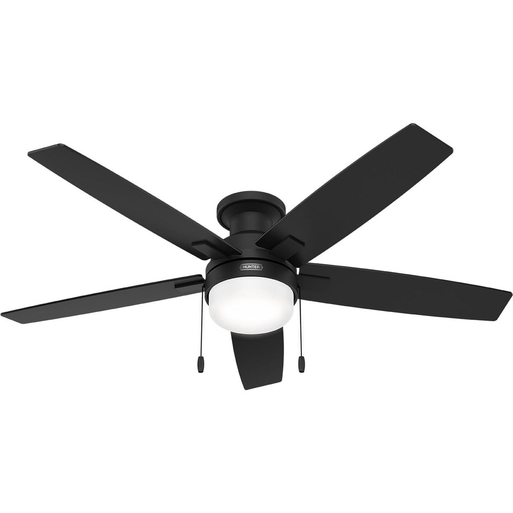 Ventilatore da soffitto Hunter 52 Anisten a basso profilo con luce LED e catenella - Moderno, contemporaneo, di transizione