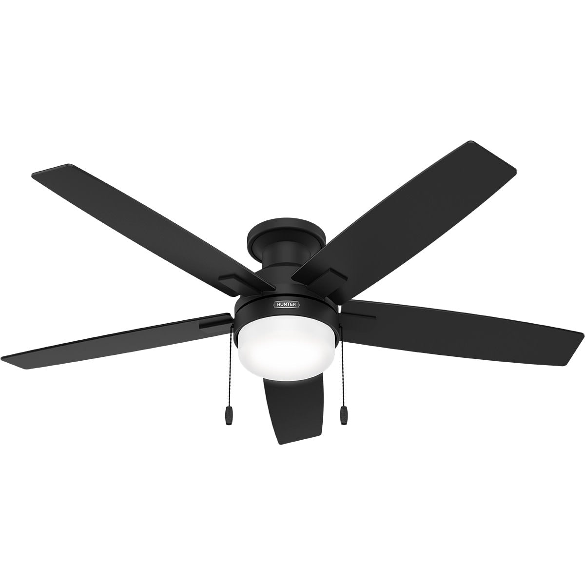 Ventilatore da soffitto Hunter 52 Anisten a basso profilo con luce LED e catenella - Moderno, contemporaneo, di transizione