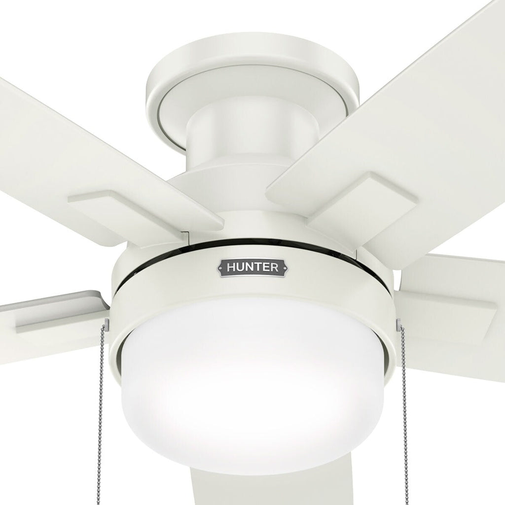 Ventilatore da soffitto Hunter 52 Anisten a basso profilo con luce LED e catenella - Moderno, contemporaneo, di transizione