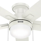 Ventilatore da soffitto Hunter 52 Anisten a basso profilo con luce LED e catenella - Moderno, contemporaneo, di transizione