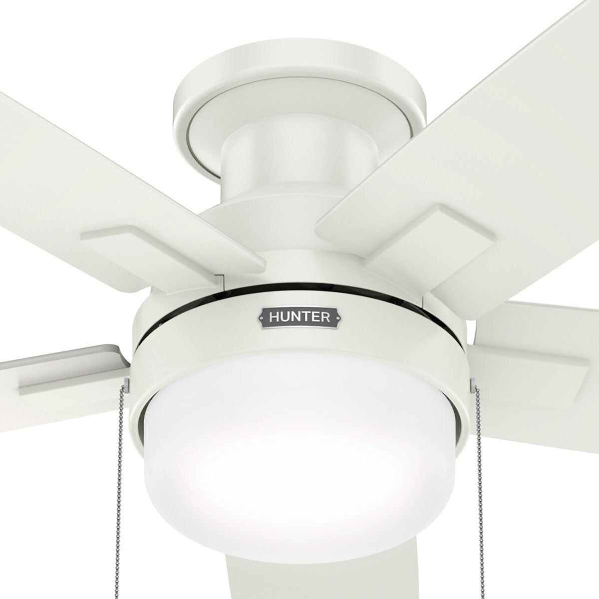 Ventilatore da soffitto Hunter 52 Anisten a basso profilo con luce LED e catenella - Moderno, contemporaneo, di transizione