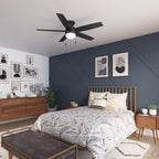 Ventilatore da soffitto Hunter 52 Anisten a basso profilo con luce LED e catenella - Moderno, contemporaneo, di transizione