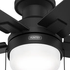 Ventilatore da soffitto Hunter 52 Anisten a basso profilo con luce LED e catenella - Moderno, contemporaneo, di transizione