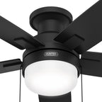 Ventilatore da soffitto Hunter 52 Anisten a basso profilo con luce LED e catenella - Moderno, contemporaneo, di transizione
