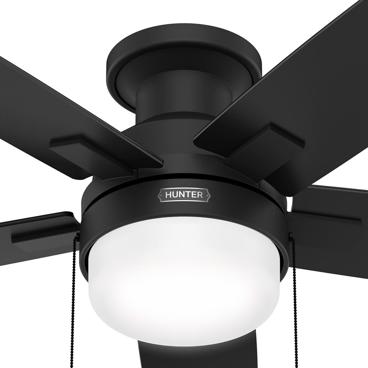 Ventilatore da soffitto Hunter 52 Anisten a basso profilo con luce LED e catenella - Moderno, contemporaneo, di transizione