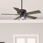 Ventilatore da soffitto per interni/esterni Hunter 52 Canyon Ridge, luce LED, telecomando portatile - Stile rustico, stile rustico, stile industriale