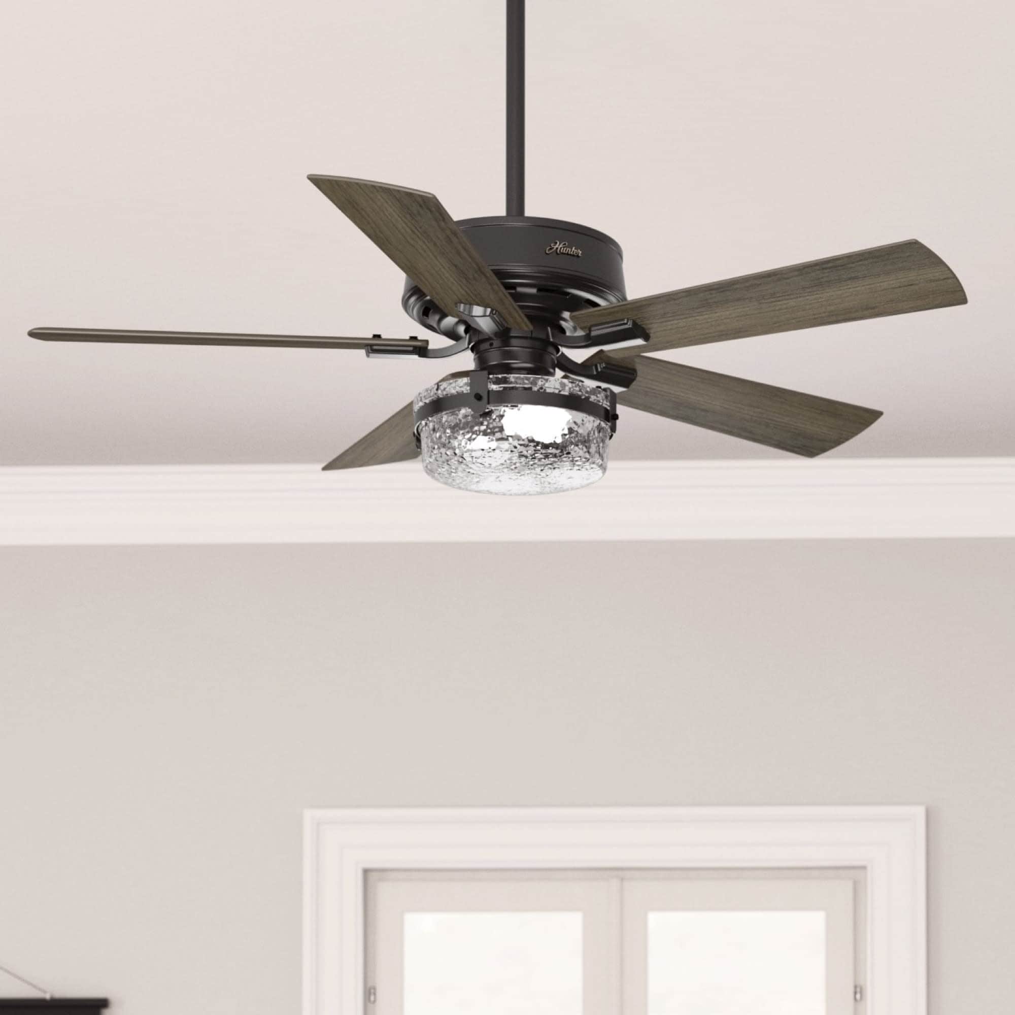 Ventilatore da soffitto per interni/esterni Hunter 52 Canyon Ridge, luce LED, telecomando portatile - Stile rustico, stile rustico, stile industriale