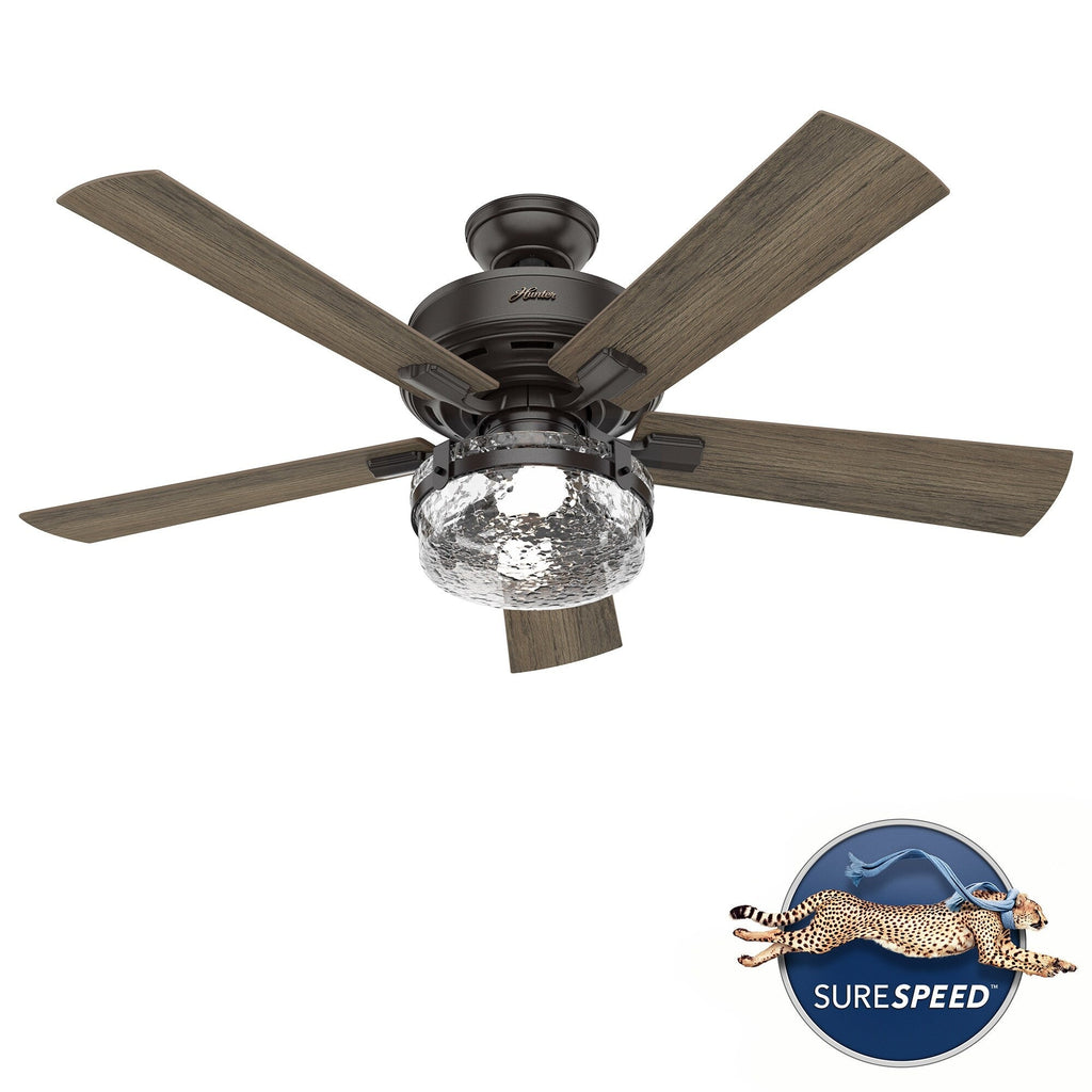 Ventilatore da soffitto per interni/esterni Hunter 52 Canyon Ridge, luce LED, telecomando portatile - Stile rustico, stile rustico, stile industriale