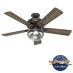 Ventilatore da soffitto per interni/esterni Hunter 52 Canyon Ridge, luce LED, telecomando portatile - Stile rustico, stile rustico, stile industriale