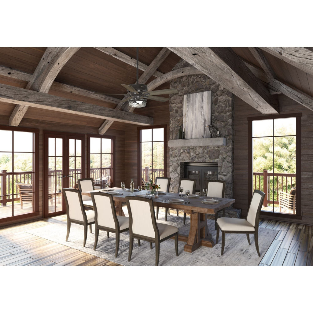 Ventilatore da soffitto per interni/esterni Hunter 52 Canyon Ridge, luce LED, telecomando portatile - Stile rustico, stile rustico, stile industriale