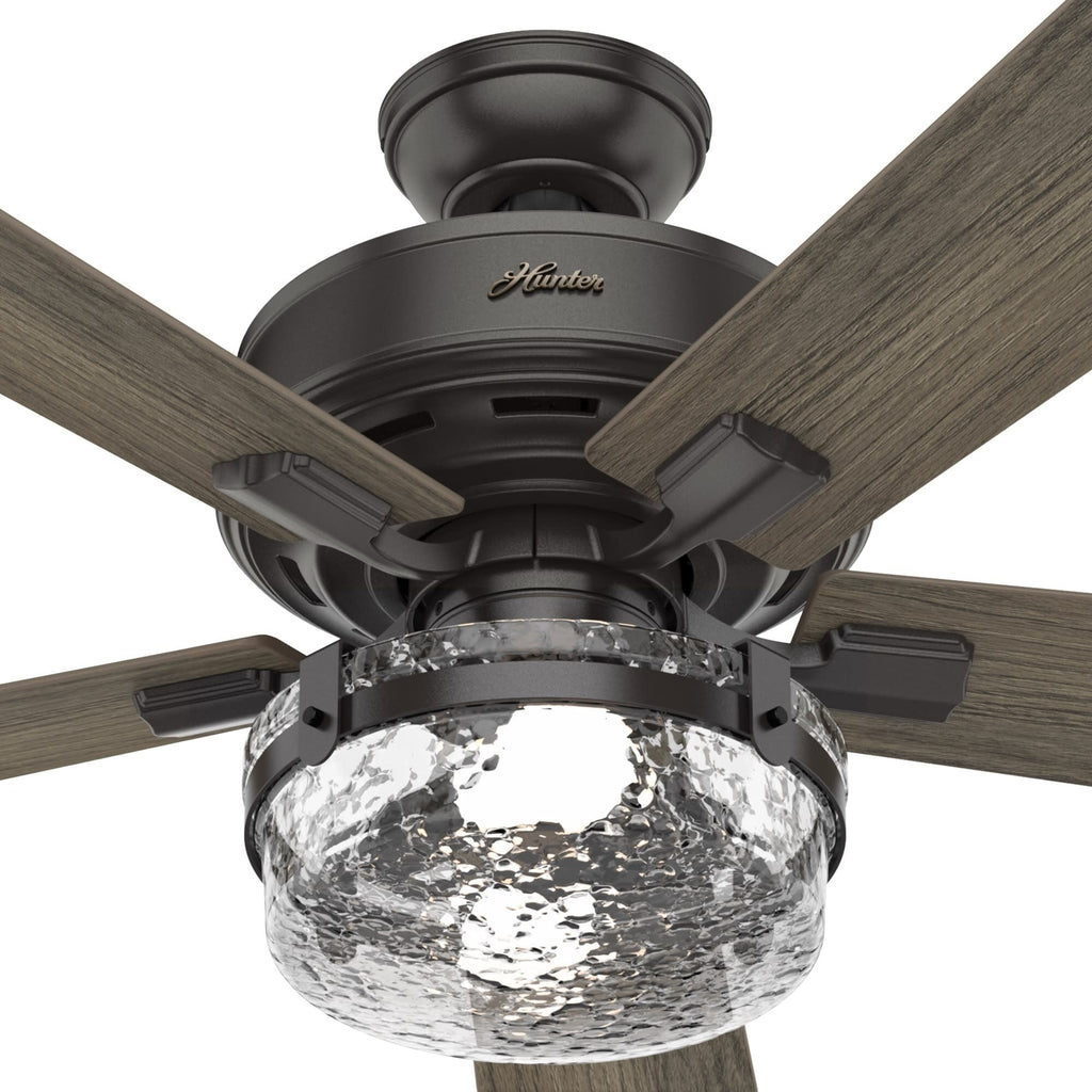 Ventilatore da soffitto per interni/esterni Hunter 52 Canyon Ridge, luce LED, telecomando portatile - Stile rustico, stile rustico, stile industriale