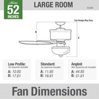 Ventilatore da soffitto per interni/esterni Hunter 52 Canyon Ridge, luce LED, telecomando portatile - Stile rustico, stile rustico, stile industriale