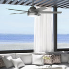 Ventilatore da soffitto per esterni Hunter 52 Skyflow con kit di luci a LED, controllo a parete - Stile moderno e contemporaneo costiero - WeatherMax - ANTIPIOGGIA!