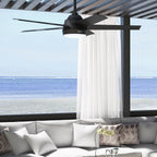 Ventilatore da soffitto per esterni Hunter 52 Skyflow con kit di luci a LED, controllo a parete - Stile moderno e contemporaneo costiero - WeatherMax - ANTIPIOGGIA!