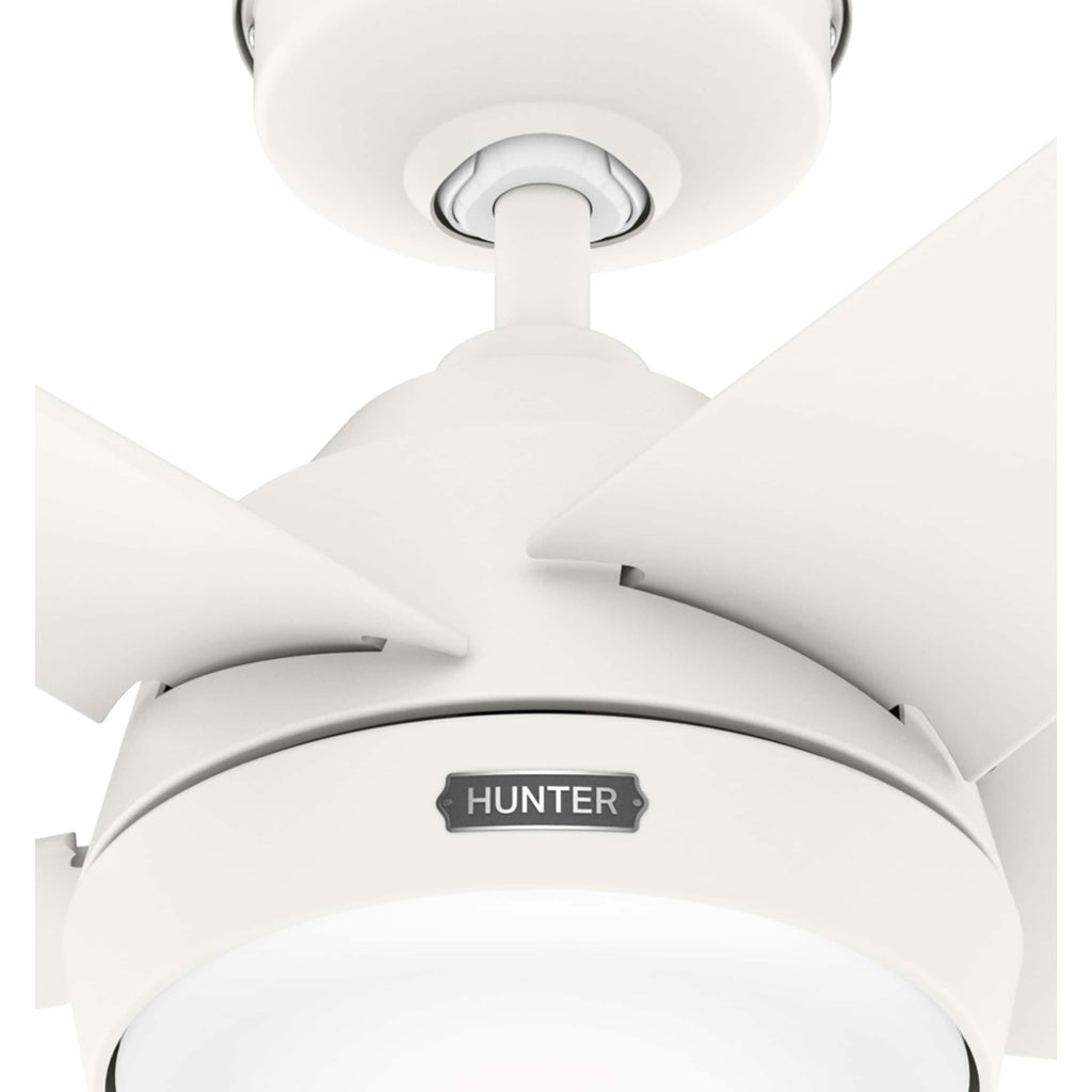 Ventilatore da soffitto per esterni Hunter 52 Skyflow con kit di luci a LED, controllo a parete - Stile moderno e contemporaneo costiero - WeatherMax - ANTIPIOGGIA!