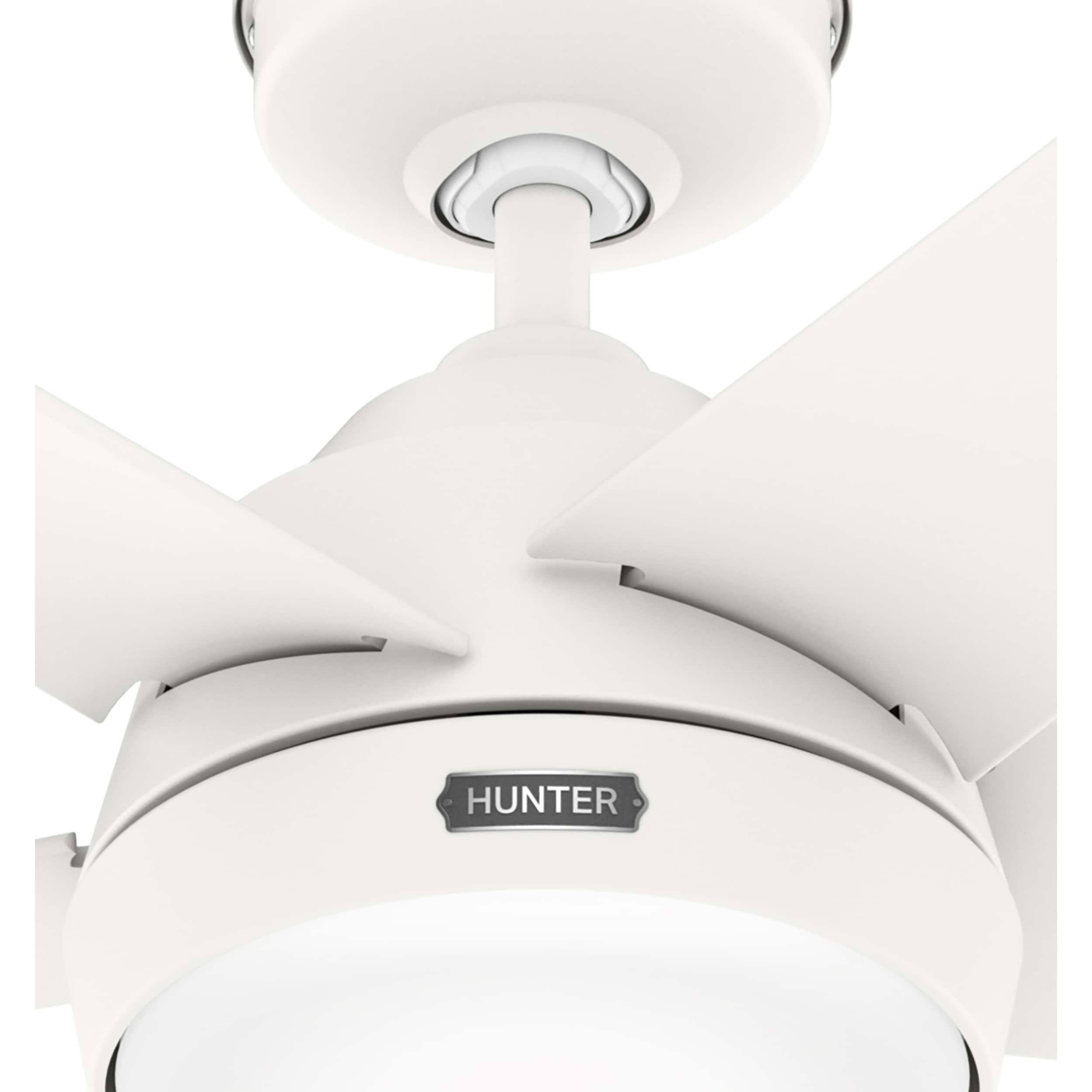 Ventilatore da soffitto per esterni Hunter 52 Skyflow con kit di luci a LED, controllo a parete - Stile moderno e contemporaneo costiero - WeatherMax - ANTIPIOGGIA!