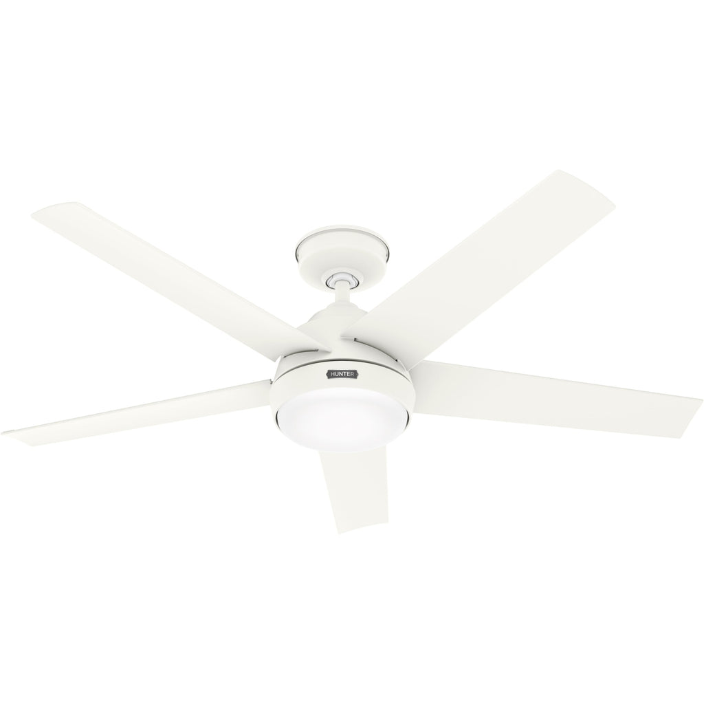 Ventilatore da soffitto per esterni Hunter 52 Skyflow con kit di luci a LED, controllo a parete - Stile moderno e contemporaneo costiero - WeatherMax - ANTIPIOGGIA!