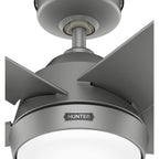Ventilatore da soffitto per esterni Hunter 52 Skyflow con kit di luci a LED, controllo a parete - Stile moderno e contemporaneo costiero - WeatherMax - ANTIPIOGGIA!