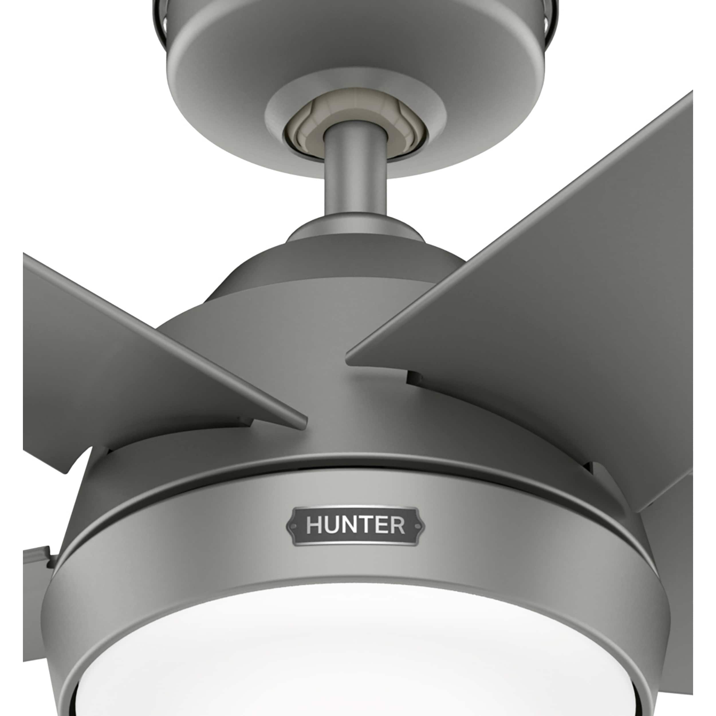 Ventilatore da soffitto per esterni Hunter 52 Skyflow con kit di luci a LED, controllo a parete - Stile moderno e contemporaneo costiero - WeatherMax - ANTIPIOGGIA!