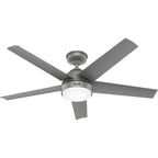 Ventilatore da soffitto per esterni Hunter 52 Skyflow con kit di luci a LED, controllo a parete - Stile moderno e contemporaneo costiero - WeatherMax - ANTIPIOGGIA!