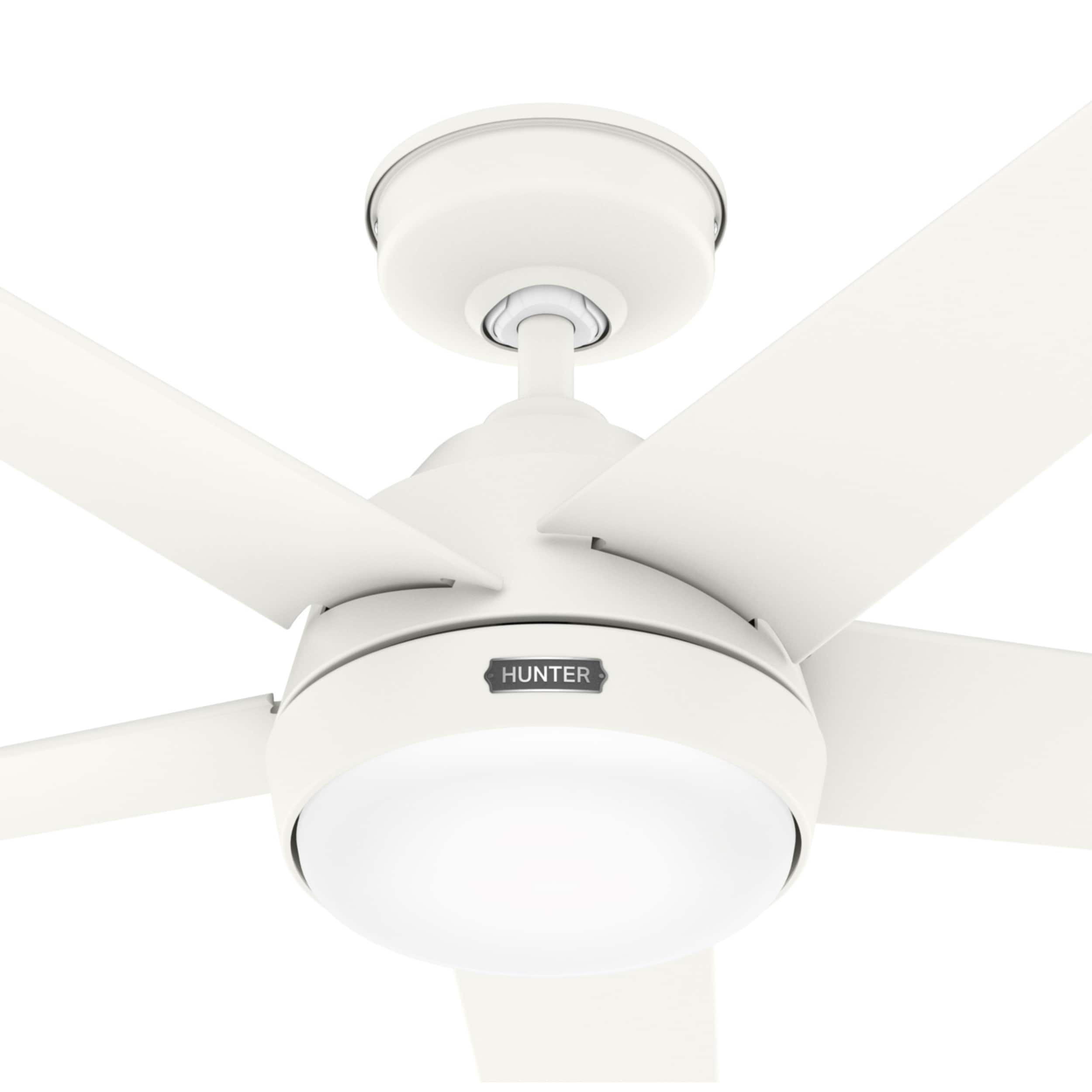 Ventilatore da soffitto per esterni Hunter 52 Skyflow con kit di luci a LED, controllo a parete - Stile moderno e contemporaneo costiero - WeatherMax - ANTIPIOGGIA!