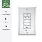 Ventilatore da soffitto per esterni Hunter 52 Skyflow con kit di luci a LED, controllo a parete - Stile moderno e contemporaneo costiero - WeatherMax - ANTIPIOGGIA!