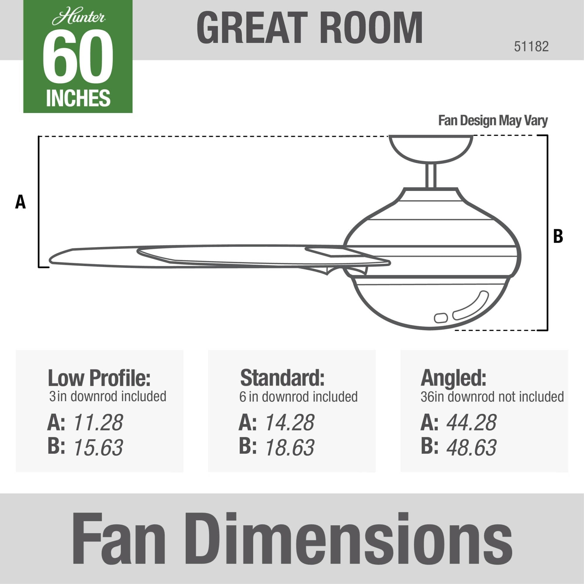 Ventilatore da soffitto Hunter WiFi Whittington con luce LED, telecomando portatile - Mulino a vento - Industriale, da fattoria, rustico - VENTILATORE INTELLIGENTE!