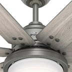 Ventilatore da soffitto Hunter WiFi Whittington con luce LED, telecomando portatile - Mulino a vento - Industriale, da fattoria, rustico - VENTILATORE INTELLIGENTE!