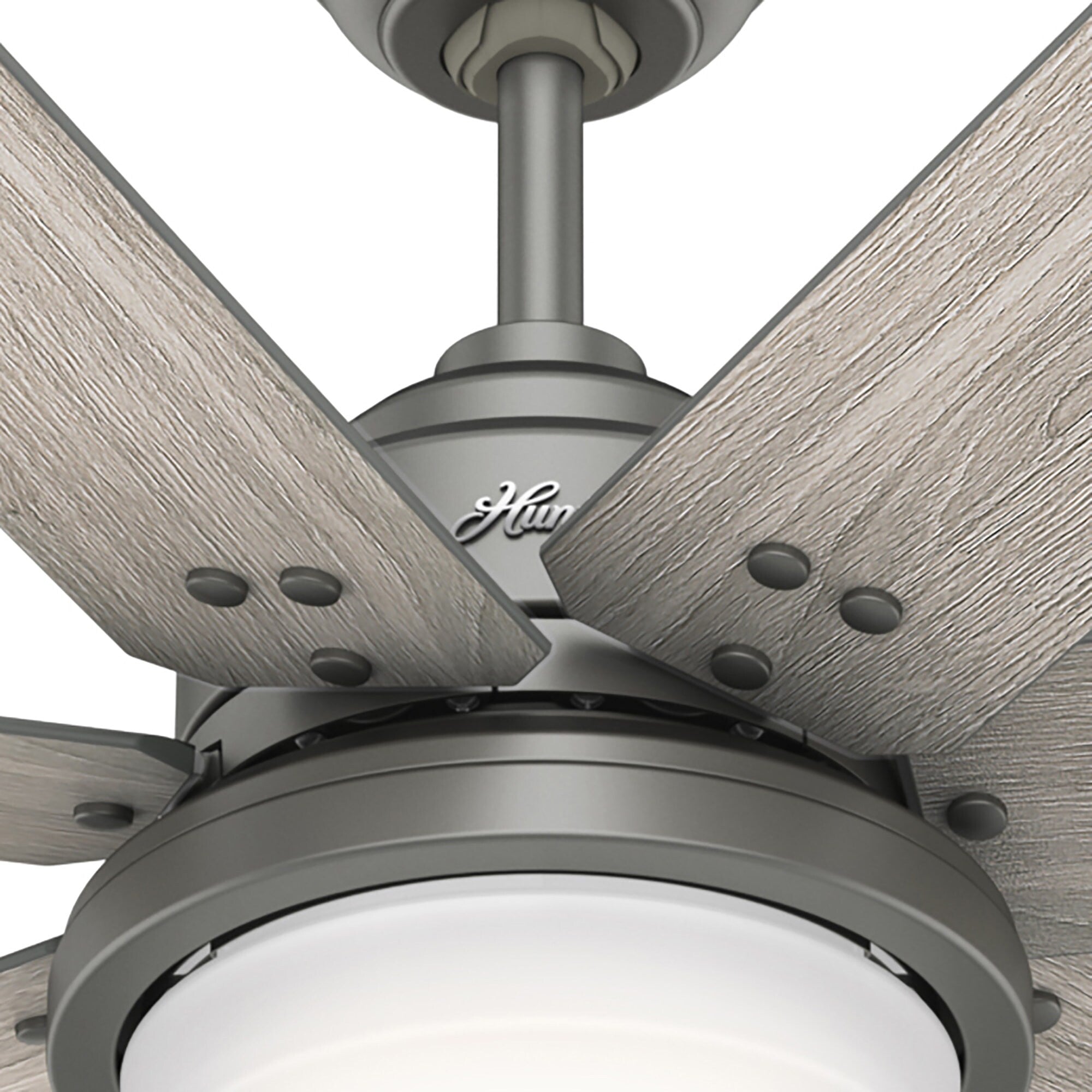Ventilatore da soffitto Hunter WiFi Whittington con luce LED, telecomando portatile - Mulino a vento - Industriale, da fattoria, rustico - VENTILATORE INTELLIGENTE!