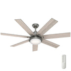 Ventilatore da soffitto Hunter WiFi Whittington con luce LED, telecomando portatile - Mulino a vento - Industriale, da fattoria, rustico - VENTILATORE INTELLIGENTE!