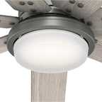Ventilatore da soffitto Hunter WiFi Whittington con luce LED, telecomando portatile - Mulino a vento - Industriale, da fattoria, rustico - VENTILATORE INTELLIGENTE!