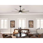 Ventilatore da soffitto Hunter WiFi Whittington con luce LED, telecomando portatile - Mulino a vento - Industriale, da fattoria, rustico - VENTILATORE INTELLIGENTE!