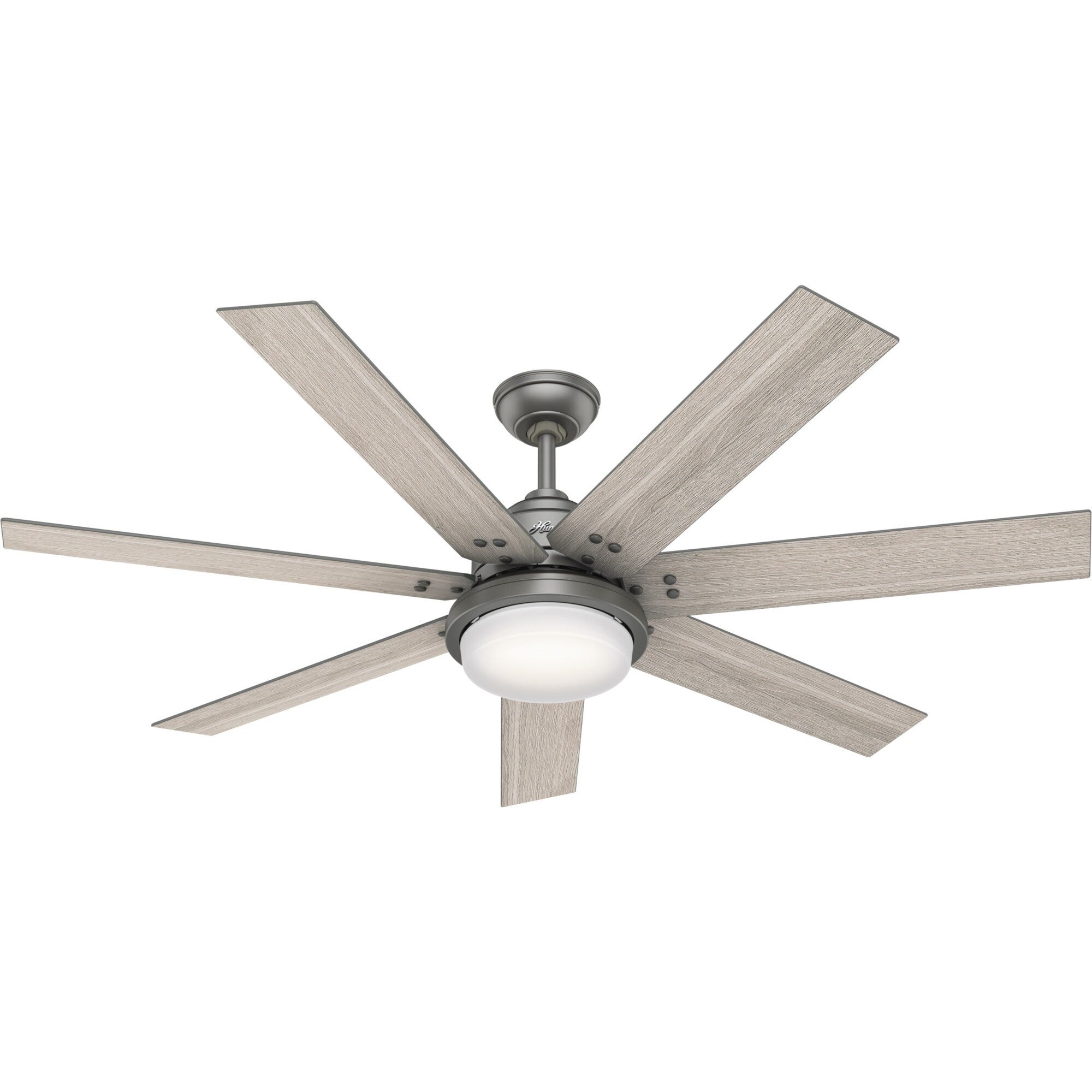 Ventilatore da soffitto Hunter WiFi Whittington con luce LED, telecomando portatile - Mulino a vento - Industriale, da fattoria, rustico - VENTILATORE INTELLIGENTE!
