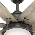 Ventilatore da soffitto Hunter WiFi Whittington con luce LED, telecomando portatile - Mulino a vento - Industriale, da fattoria, rustico - VENTILATORE INTELLIGENTE!