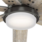 Ventilatore da soffitto Hunter WiFi Whittington con luce LED, telecomando portatile - Mulino a vento - Industriale, da fattoria, rustico - VENTILATORE INTELLIGENTE!