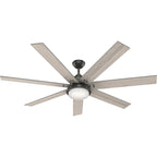 Ventilatore da soffitto Hunter WiFi Whittington con luce LED, telecomando portatile - Mulino a vento - Industriale, da fattoria, rustico - VENTILATORE INTELLIGENTE!