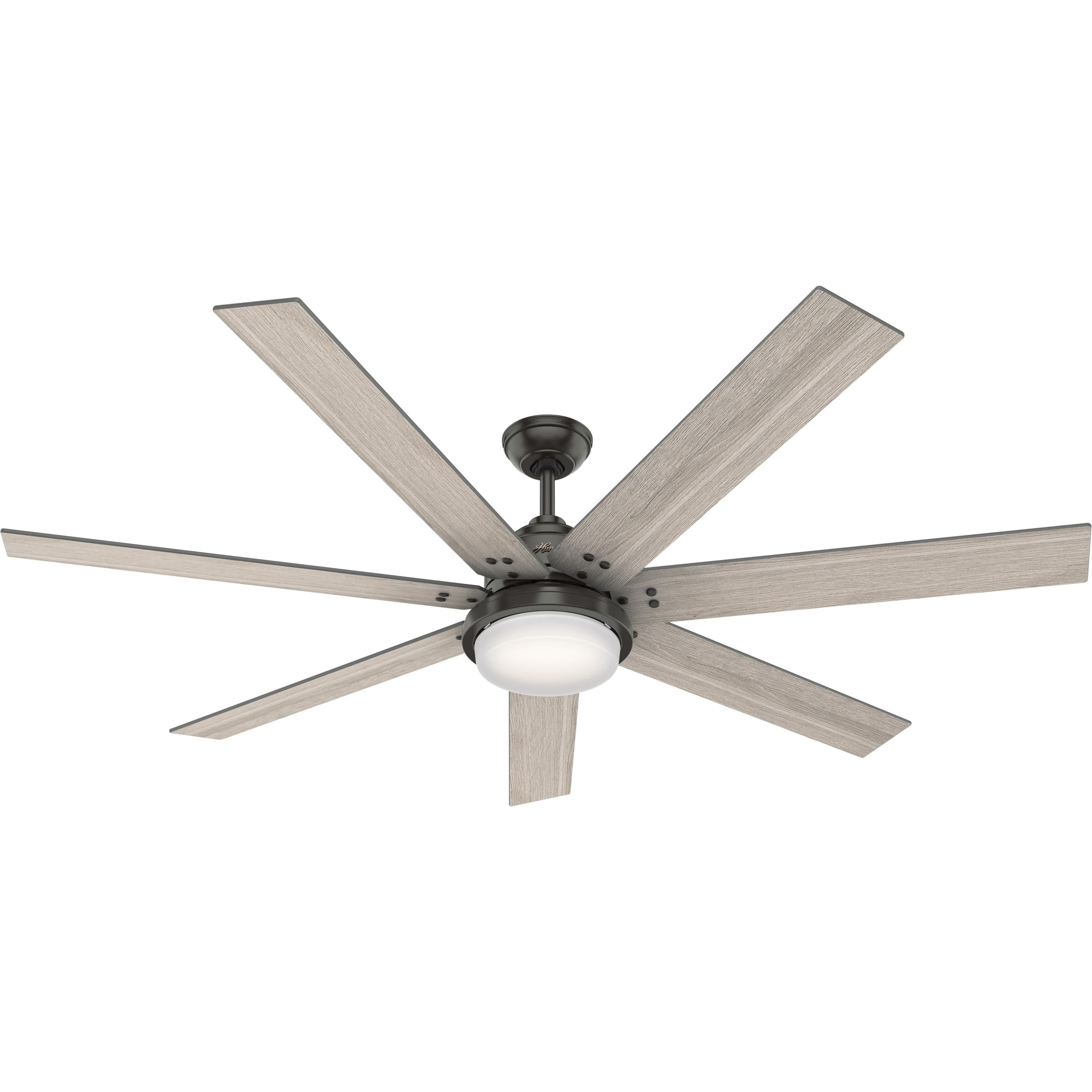 Ventilatore da soffitto Hunter WiFi Whittington con luce LED, telecomando portatile - Mulino a vento - Industriale, da fattoria, rustico - VENTILATORE INTELLIGENTE!