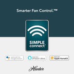 Ventilatore da soffitto Hunter WiFi Whittington con luce LED, telecomando portatile - Mulino a vento - Industriale, da fattoria, rustico - VENTILATORE INTELLIGENTE!