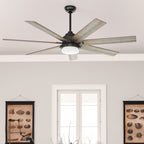 Ventilatore da soffitto Hunter WiFi Whittington con luce LED, telecomando portatile - Mulino a vento - Industriale, da fattoria, rustico - VENTILATORE INTELLIGENTE!