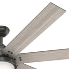 Ventilatore da soffitto Hunter WiFi Whittington con luce LED, telecomando portatile - Mulino a vento - Industriale, da fattoria, rustico - VENTILATORE INTELLIGENTE!