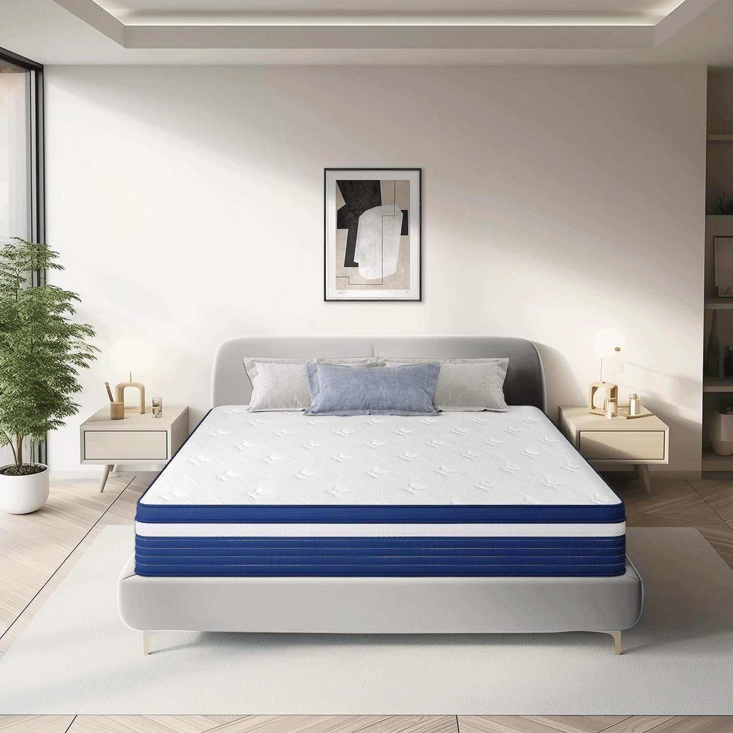 Materasso a molle SweDrea da 10 pollici con pillow top di media rigidità per alleviare il mal di schiena e rinfrescarsi, con certificazione CertiPUR-US, SGS e OEKO-TEX.