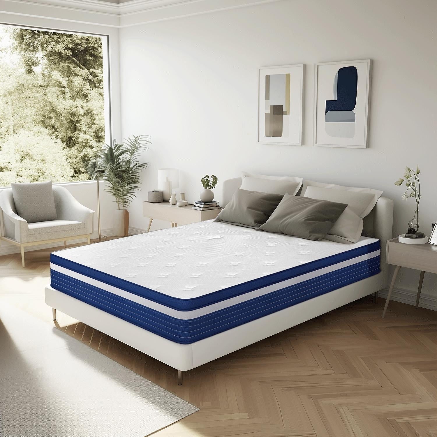 Materasso a molle SweDrea da 10 pollici con pillow top di media rigidità per alleviare il mal di schiena e rinfrescarsi, con certificazione CertiPUR-US, SGS e OEKO-TEX.