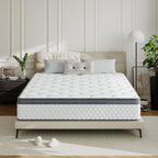 Materasso SweDrea in memory foam ibrido di medie dimensioni da 12 pollici con certificazione CertiPUR-US e Oeko-TEX, con assorbimento del carbone di bambù.