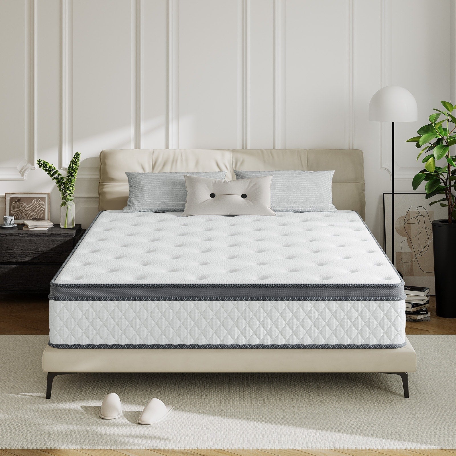 Materasso SweDrea in memory foam ibrido di medie dimensioni da 12 pollici con certificazione CertiPUR-US e Oeko-TEX, con assorbimento del carbone di bambù.