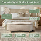 Panca contenitore curva in stile bouclé Bailey INK IVY