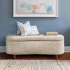 Panca contenitore curva in stile bouclé Bailey INK IVY