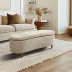 Panca contenitore curva in stile bouclé Bailey INK IVY