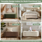 Panca contenitore curva in stile bouclé Bailey INK IVY