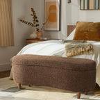 Panca contenitore curva in stile bouclé Bailey INK IVY