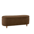 Panca contenitore curva in stile bouclé Bailey INK IVY